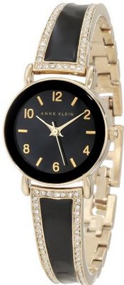 Anne Klein AK/1028BKGB Swarovski Crystal-Accented