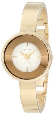 Anne Klein AK/1082WTGB Gold Tone Curved Bangle