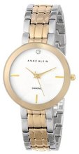 Anne Klein AK/1111SVTT Genuine Diamond Dial Wall-To-Wall Two-Tone Bracelet