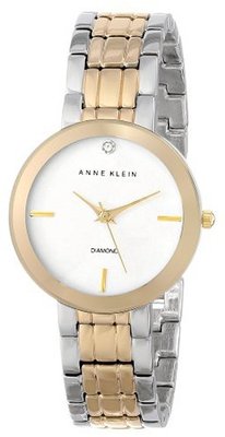 Anne Klein AK/1111SVTT Genuine Diamond Dial Wall-To-Wall Two-Tone Bracelet