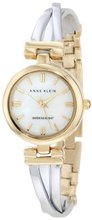 Anne Klein AK/1171MPTT Two-Tone Criss Cross Bangle