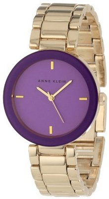 Anne Klein AK/1290PRGB Purple Crystal Gold-Tone Bracelet