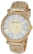 Anne Klein AK/1346CMHN Swarovski Crystal Accented Gold-Tone Horn Pattern Strap