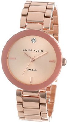 Anne Klein AK/1362RGRG Rose Gold-Tone Diamond-Accented Bracelet