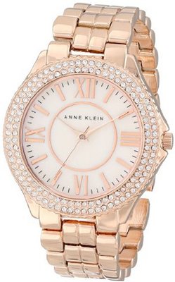 Anne Klein AK/1430RMRG Swarovski Crystal Accented Rose Gold-Tone Bracelet