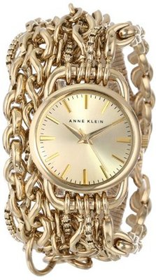 Anne Klein AK/1452CHGB Gold-Tone Double Wrap Multi-Chain Bracelet