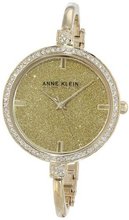 Anne Klein AK/1490PVGB Swarovski Crystal Accented Gold-Tone Thin Bangle