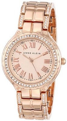 Anne Klein AK/1506RGRG Swarovski Crystal Accented Rose Gold-Tone Bracelet