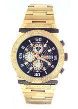 Aqua Master Ocean Series Gold-PVD Stainless Steel , Set With 24 Diamonds W#345