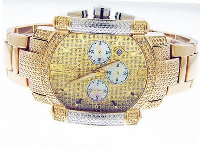 Aqua Master Yg Face 22 Diamonds Stainless Steel Band Yellow Gold