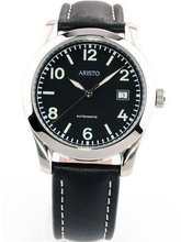 Aristo 4H230 Black Dial Swiss Automatic Cushion Case