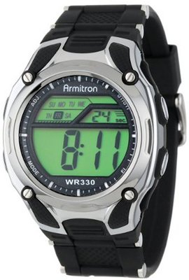 Armitron Sport 408125BLK Chronograph Black Strap Digital Display