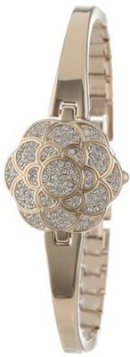 Armitron 75/5107MPGP Swarovski Crystal Accented Covered Dial Gold-Tone Bangle