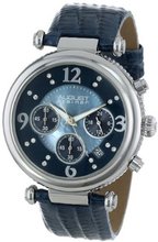 August Steiner AS8032BU Crystal Mother-Of-Pearl Chronograph Strap