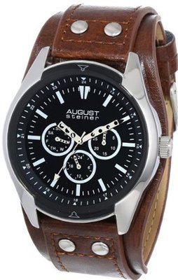 August Steiner AS8073BR Analog Display Japanese Quartz Brown