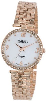 August Steiner AS8078RG Diamond Mother-Of-Pearl Rose-Tone Bracelet