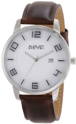 August Steiner AS8108BR Analog Display Swiss Quartz Brown