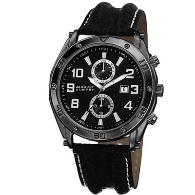 August Steiner AS8117BK Analog Display Swiss Quartz Black