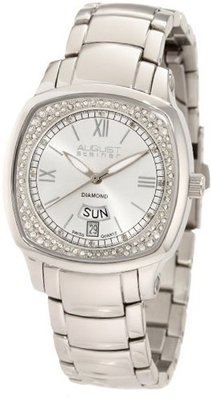 August Steiner ASA816SS Day Date Diamond Swiss Quartz