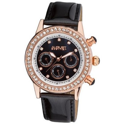 August Steiner ASA818BK Swiss Quartz Multi-Function Dazzling Fashion