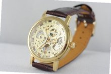 New in Box Luxury Skeleton Transparent Dial Automatic Mechanical Winding Leather