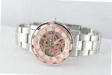 New in Box Partially Hollow Transparent Dial Stainless Steel Band Automatic Mechanical Hand Wind