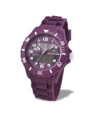 Avalanche Solar Unisex Quartz with Purple Dial Analogue Display and Purple Silicone Strap AV-1012S-PU