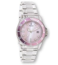 Avalon Chiasso Series Clear Plastic Sport W/ Genuine Mother of Pearl Dial # 7408-6