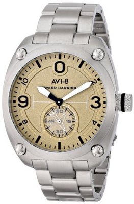 AVI-8 AV-4026-22 Hawker Harrier II Analog Display Japanese Quartz Silver