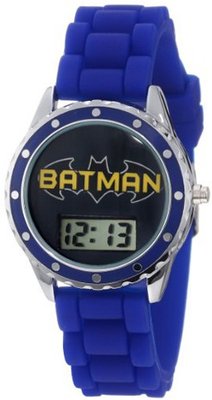 Batman Kids' BAT4063 Batman Logo Blue Rubber Strap
