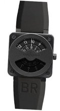 Bell and Ross Compass Black Dial and Black Rubber Strap BR01-92-COMCARBN
