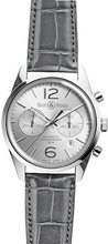 Bell and Ross Vintage Officer Silver Dial Stainless Steel Grey Leather BRG126-WH-ST-SCR