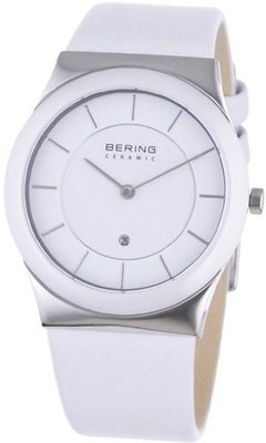Bering Time 32235-854 Ceramic White Calfskin