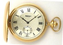 Bernex Swiss Made Large Gold Plated Satin Pocket with 17 Jewel Movement