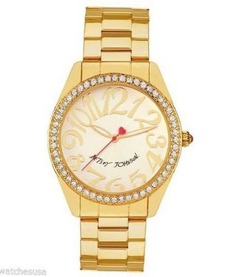 Betsey Johnson BJ00190-08 Crystal Accented Gold Plated Quartz