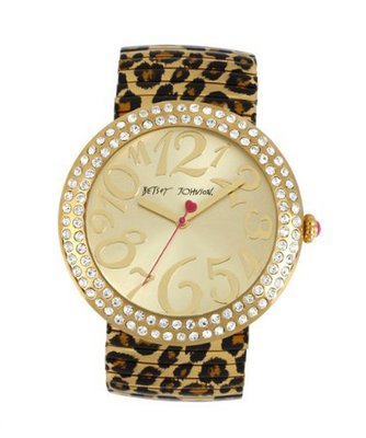 Betsey Johnson BJ00214-02 Analog Leopard Printed Expansion Band