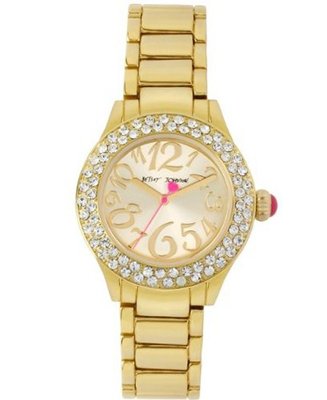 Betsey Johnson Gold Crystal Bezel Gold Dial Bling