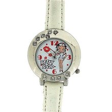 Betty Boop Ladies - Girls Limited Edition Photo Dial White Pu Strap BTY27A