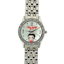 Betty Boop Ladies Limited Edition Silver Tone Metal Bracelet Strap BTY30A
