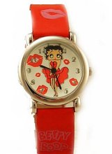 Dainty Betty Boop Marilyn Style with Red Leather Strap