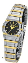 Bill Blass The Chairman Ladies Black Dial Two-Tone Stainless Steel 40417