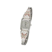 Black Hills Gold Analog White Dial Ladies Silver Butterfly 9-WB18-GS