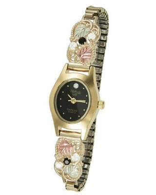 Black Hills Gold Onyx and CZ Black Dial Ladies 9-WB127O-FZ2