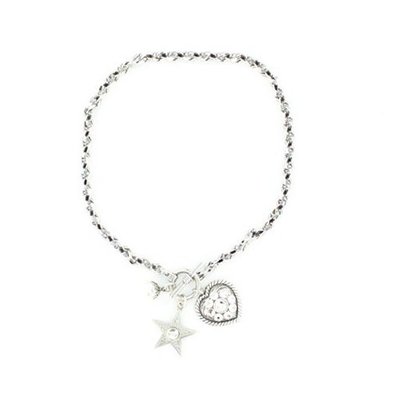 Blazin Roxx 29484 Heart and Star Necklace Silver