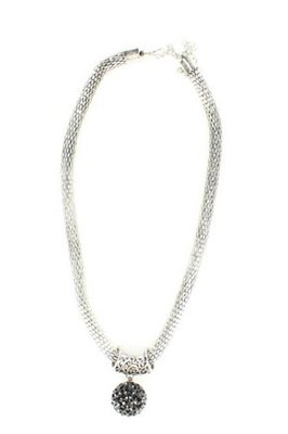 Blazin Roxx 3030001 Round Charm Snake Chain Jewelry Set Silver/Black
