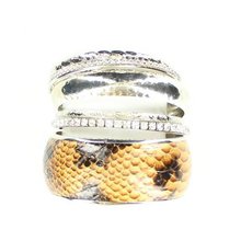 Blazin Roxx 30420 Bangle Bracelets (Set of 7) Snakeskin/Silver