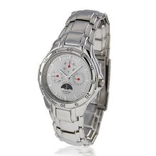Bling Jewelry Geneva Stainless Steel Chronograph Style Silver Dial