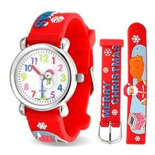 Bling Jewelry Stainless Steel Back Santa Claus Merry Christmas Red Kids