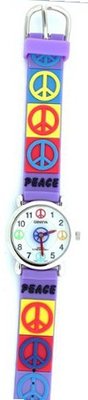 Purple Peace Sign with 3d Rubber Band