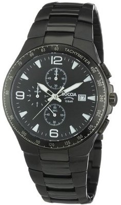 Boccia B3773-03 Titanium Black IP Chronograph